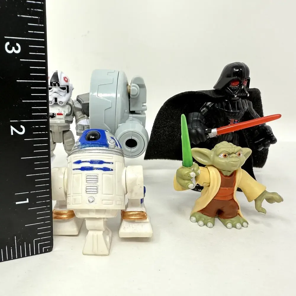 Star Wars Galactic Heroes Darth Vader R2-D2 Yoda AT-AT Driver Figures Lot 4